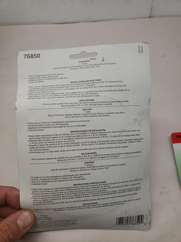 Tubo obturador de cabina de repuesto Dorman Help 76850 para GM, Ford, Toyota, AMC, etc. Foto 3 de 4