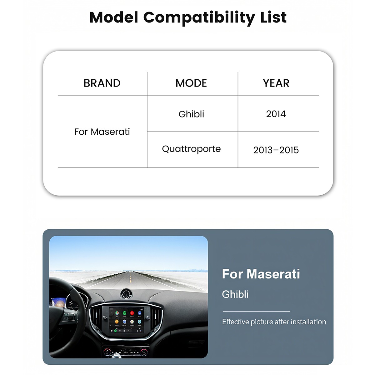 Car Android Auto Wireless Carplay Decoder For Maserati Ghibli Quattroporte MTC
