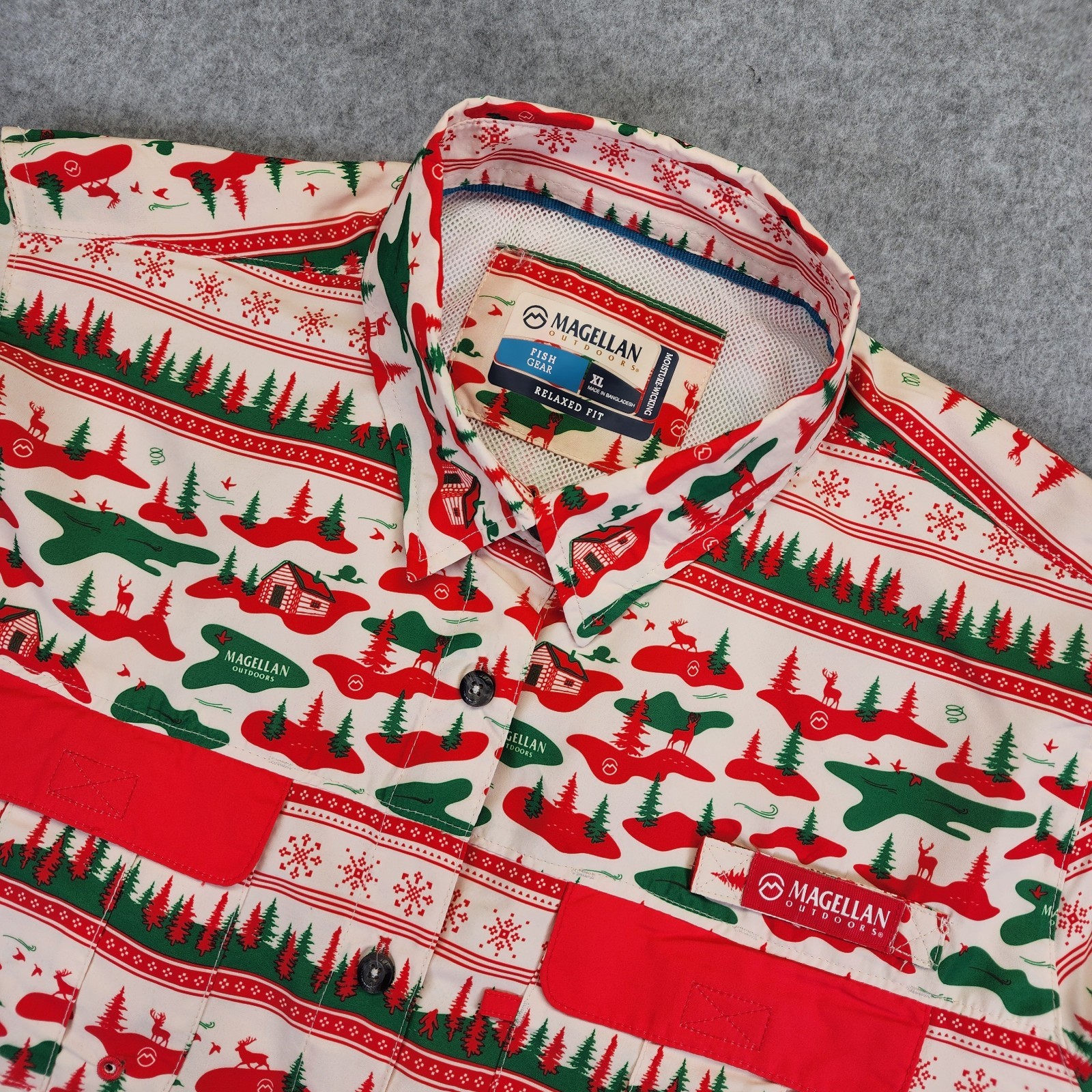 NEW Magellan Long Sleeve Vented Shirt Women's XL Christmas Fishing Holiday
