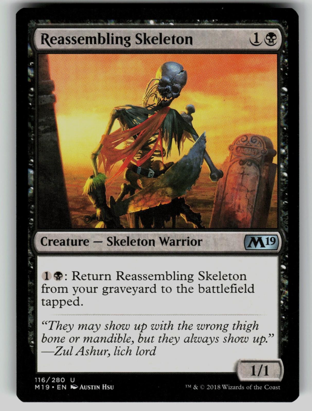 Reassembling Skeleton 116 Core Set 2019 Magic: The Gathering Uncommon