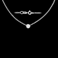 Natural diamond bezel .225 Ct On A 14k Cable Chain necklace 18 Inch