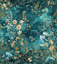 Floral Peel and Stick Wallpaper Green Flower Contact Paper 16.9Inch X 118.1Inch