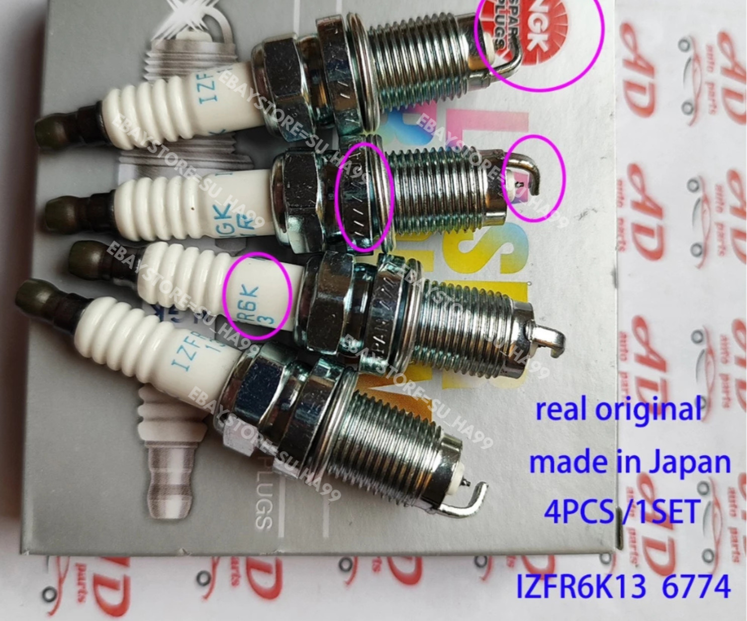 For 2007-2011 Honda Fit NGK IZFR6K13 6774 Laser Iridium Spark Plug Set of 4 1.5L
