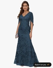 New MOTHER OF BRIDE DRESS 18W Peacock Teal