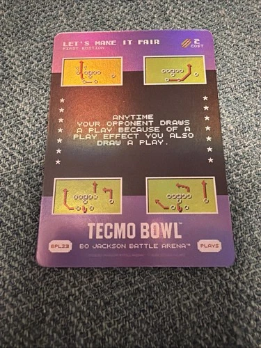 Tecmo Bowl Bo Jackson Battle Arena “Let’s Make It Fair” Rare BPL23 1st Edition