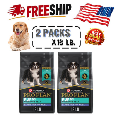 2 Pcs Purina Pro Plan Development Puppy Dry Dog Food - Lamb & Rice, 18 Lb