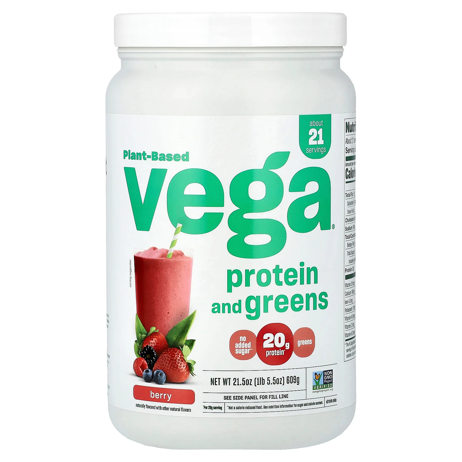 Plant Based Protein and Greens Berry 1 lb 55 oz 609 g 6890₽
