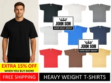 Plain Tall T-shirts Round Neck[JOHN SON]Super Heavy Weight[L~7XL]Big Size Single