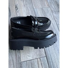Madden NYC Coin Loafer Womens 6 Black New Chunky Lug Platform Penny Shoe