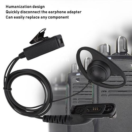 ABS Typ D Walkie Talkie Uchwyt na ucho Zestaw słuchawkowy PTT Mikrofon Słuchawki douszne do ETUI - Zdjęcie 7 z 9