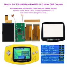 Add Desaturation Drop In V5 3.0" 720x480 Retro Pixel IPS LCD Kit Shell For GBA