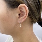 1.3ct Pear & Emerald Earrings Rose Gold 14K Labcreated Diamond F/VS — photo 5