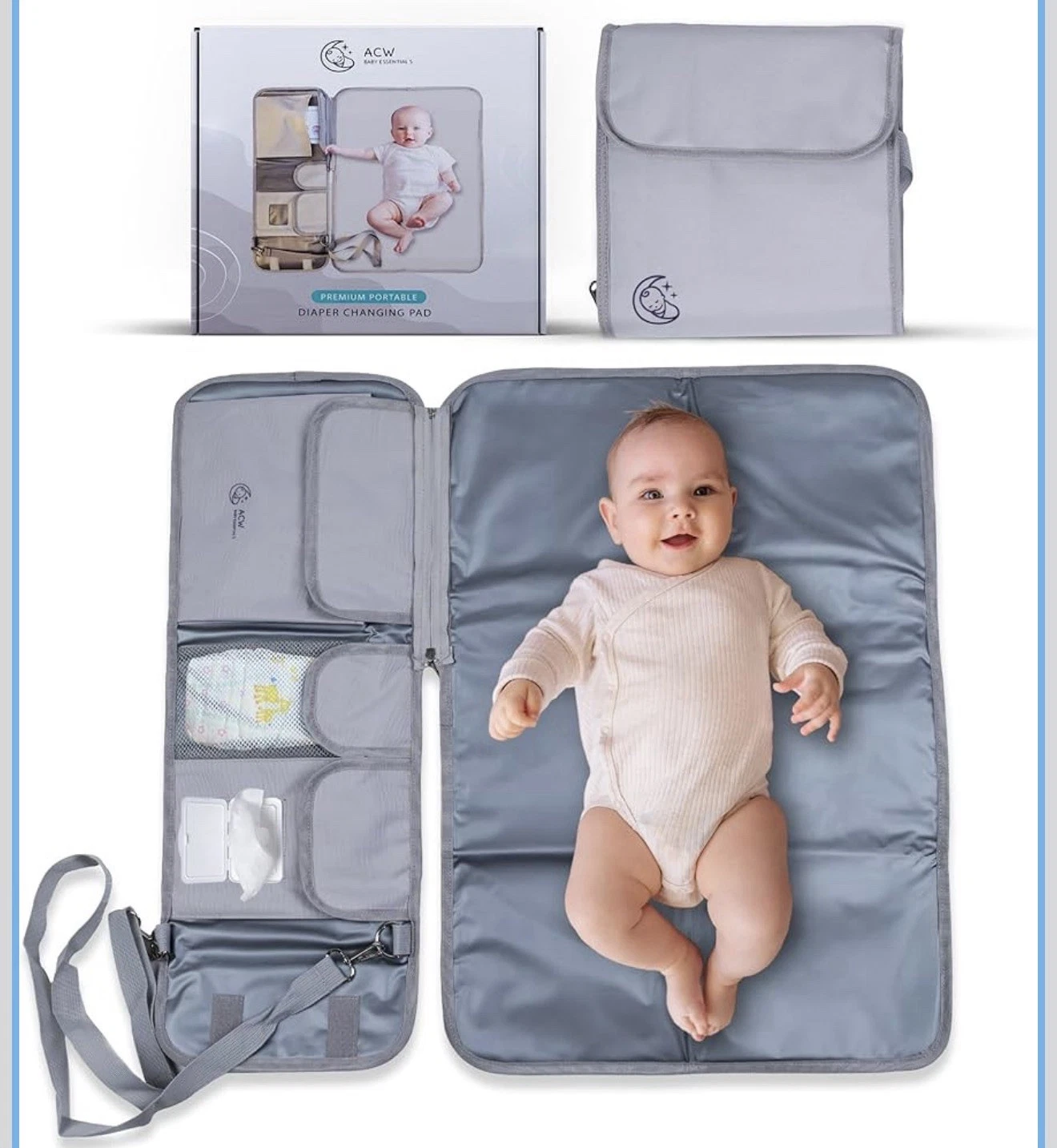 Portable diaper changer, lightweight and travel-ready diaper changing pad
Opens in a new window or t