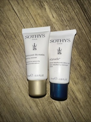 NWOB Sothy s Paris Mini Samples Duo Nettoyant du matin et nOctuelle 15mL/0.5 OZ