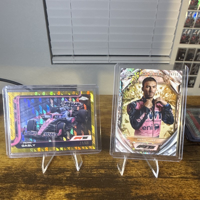 Topps Chrome F1 2024 Pierre Gasly 2 Card Lot #88 D75-16 Diamond BOTH /50