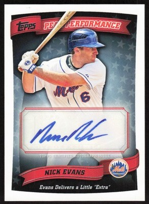2010 Topps Peak Performance Nick Evans Card #PPA-NE Auto - New York Mets