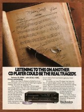 1989 Technics SL-P999 Lettore CD Stampa Pubblicità/Poster Retro Stereo Elettronica Arte Anni 80