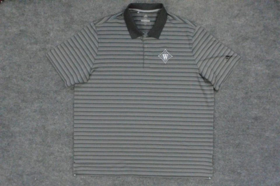 Westfield School Shirt Mens 2XL Gray Black Stripe Polo Perry Ga Adidas - Image 2 of 4