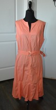 Calvin Klein Men's Orange Sleeveless Belted Skirtdress size 10