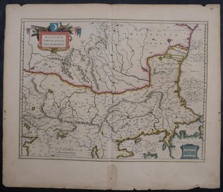 ROMANIA SERBIA BULGARIA 1665 BLAEU UNUSUAL ANTIQUE ORIGINAL COPPER ENGARVED MAP