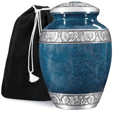 GSM Brands Cremation Urn for Adult Human Ashes - Large Handcrafted Funeral Me...