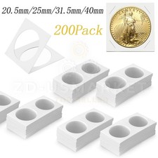 200PCS/Set Assorted Coin Holders 2X2 Cardboard Mylar Flips Include 4 Sizes