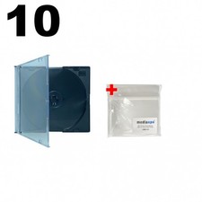 10 SLIM Black CD Jewel Cases  100 OPP Plastic Wrap Bag