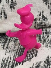 VINTAGE 70s DONALD DUCK Hot Pink Hard Plastic Statue Toy Figure MARX