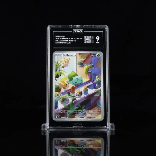 Bulbasaur 143/142 Stellar Crown Illustration Rare TAG Mint 9