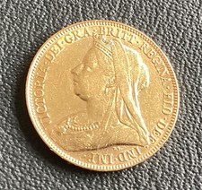 1898 Queen Victoria Old Head Full Gold Sovereign. Photograph Of Actual Coin