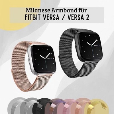 Für Fitbit Versa / Versa 2 Armband   Milanese Metall Magnet Loop Smartwatch