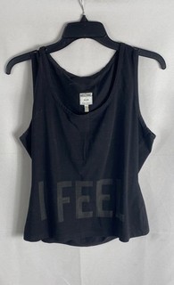 Vintage Y2K Moschino Jeans Women's Black I Feel Good Graphic Tank Top Sz 10