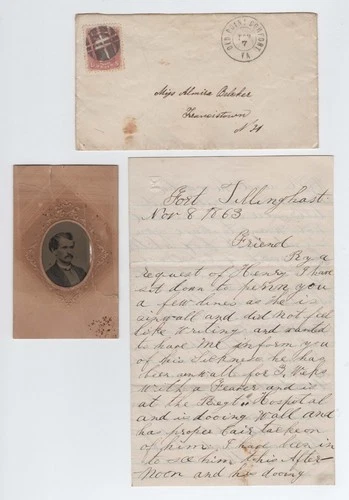 CIVIL WAR LETTER & IMAGE - 13th NH Infantry - Written on Day this Soldier Died !