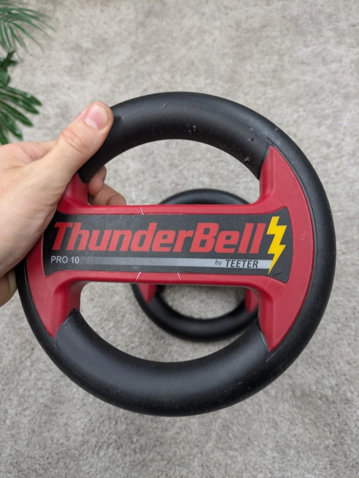 ThunderBell Pro 10 de Teeter Mancuerna Doble Agarre Gimnasio en Casa Pesas Rojo Negro 10 lb Foto 2 de 4