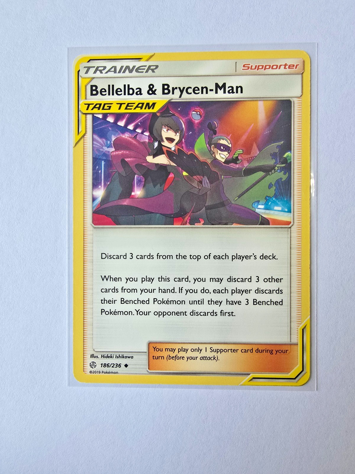Bellelba & Brycen-Man 186/236 Cosmic Eclipse Sun And Moon Tag Team Pokemon