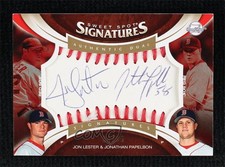 2006 Upper Deck Sweet Spot Update 34/35 Jon Lester Jonathan Papelbon Auto uk2