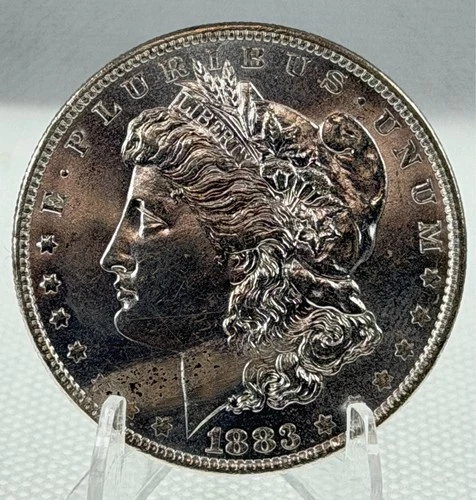 1883-O Morgan Silver Dollar - CH BU Original Surfaces - Obverse Stain