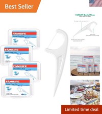 Convenient 240 Count Dental Floss Sticks - Unflavored Picks with Travel Cases