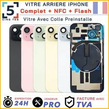Vitre Arriere Remplacement Complet iPhone 14 15 16 17 Pro Max Plus +NFC +Flash