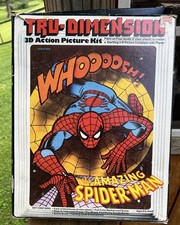 Vintage 1976 Marval Spider-Man Colorforms 3D Tri-Dimension picture kit toy