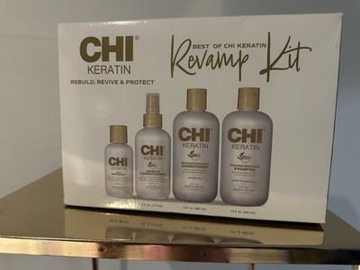 Chi Kit Keratin Revamp Conditioner, Shampoo,Silk Infusion & Leave In 4 Full Size
