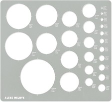 No.200 Metal Circle Template Metric, Circle Tracers for Drawing, Ruler, Template