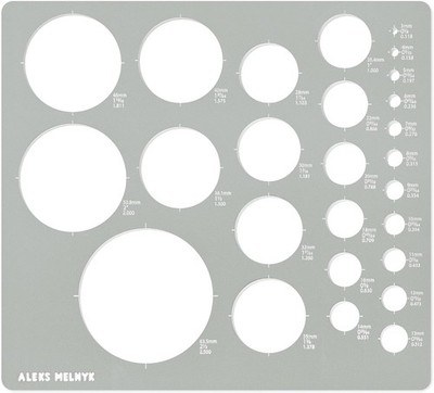No.200 Metal Circle Template Metric, Circle Tracers for Drawing, Ruler, Template