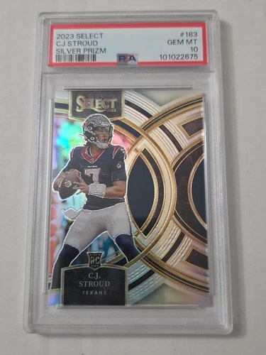 2023 Panini Select Premier Level C.J. Stroud #183 Silver Prizm RC PSA 10 GEM