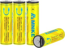 4PCS AA Rechargeable Lithium Batteries 1.5V 3000mWh High-Capacity 1200+ Cycles  4.44 per battery
