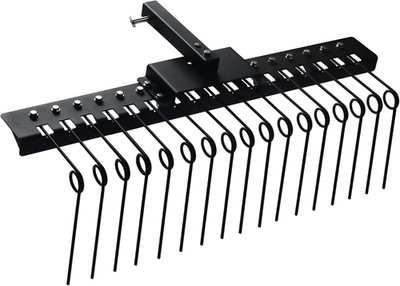 48'' Durable Pine Straw Rake Steel Spring Landscape Rake Fits 2'' Receiver for Law