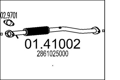 MTS 01.41002 Exhaust Pipe for HYUNDAI