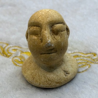 Ancient Bactrain Kingdom Stone Idol Head Figure