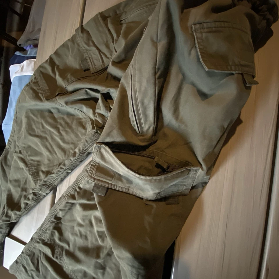 Calça cargo vintage GAP tamanho pequeno verde paraquedista Y2K rave skatista tecnologia de lã folgada - Imagem 4 de 4