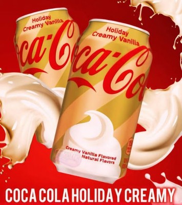 2x Coca Cola Holiday Creamy Vanilla Limited Edition Soda 12 oz Rare New